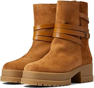 Robert Clergerie Clergerie Word Boots Womens Rust Brown Suede Mid-Calf Block Heel HTAT1880
