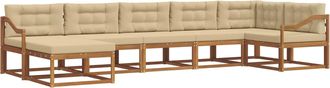 vidaXL Conjunto De Sof&aacute;s De Exterior 7 Uds. Natural Y Beige Vidaxl