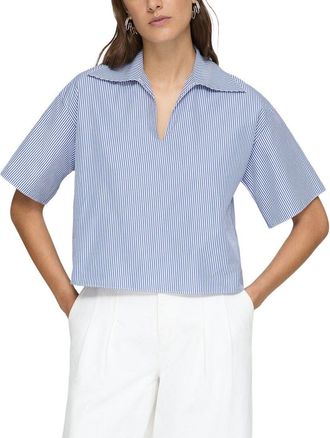 Lafayette 148 New York Wide Point Collar Popover Blouse