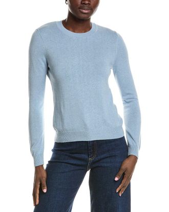 Minnie Rose Power Shoulder Cashmere-Blend Sweater
