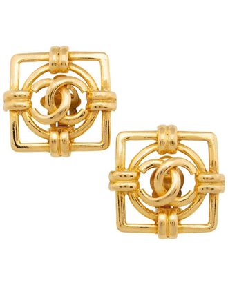 Chanel Cc Square Clip-On Earrings (Authentic Pre-Loved)
