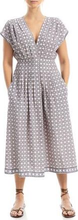 Max Studio Surplice Neck Pleated Midi Dress in Redtmgr-Red Tempo Grove at Nordstrom Rack, Size X-Small