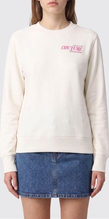 Versace Jeans Couture Felpa girocollo in cotone con logo a contrasto