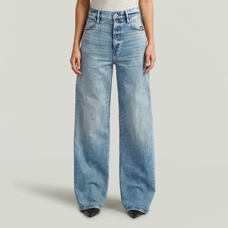 G-Star Straight-Jeans G-STAR Strace Straight Wmn, Damen, Gr. 26, L&auml;nge 30, faded blau halite, Denim/Jeans, Obermaterial: 99% Baumwolle, 1% Elasthan, straight