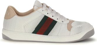 Gucci White Screener Leather Sneakers