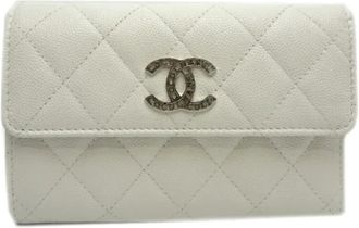 Chanel Pre-owned Wallets, female, White, Size: ONE SIZE Pre-owned Leather Wallet
