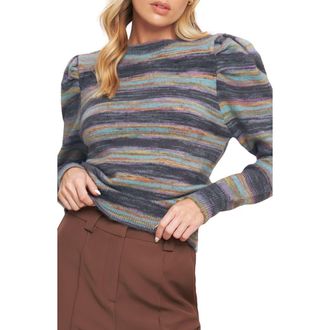 Flying Tomato Puff Sleeve Sweater Knit Top in Charcoal Sage at Nordstrom Rack, Size Medium