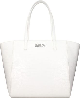 Karl Lagerfeld White Polyethylene Shoulder Womens Bag