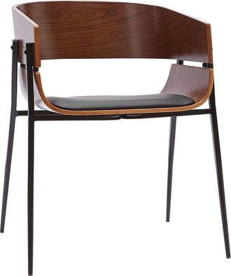 Miliboo Miliboo - Sedia design nero e legno scuro wess