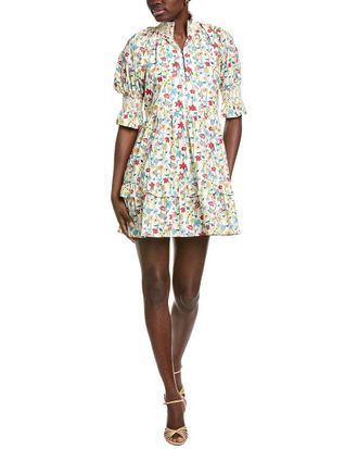 English Factory Smocked Puff Sleeves Mini Dress