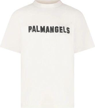 Palm Angels Palm Hills Reg Tee - Heren - T-shirts - Wit - XS - Katoen - Tops