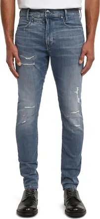 G-Star D-Staq 3D Slim Fit Jeans in Faded Blue Pebble Restored at Nordstrom, Size 32 X 32