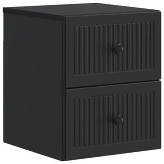 vidaXL Mesita De Noche De Pared Con Caj&oacute;n Negro 33 X 34,5 X 40 Cm Vidaxl