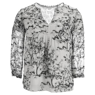 Diane Von F&uuml;rstenberg Diane Von Furstenberg Camden Floral Blouse in White Silk