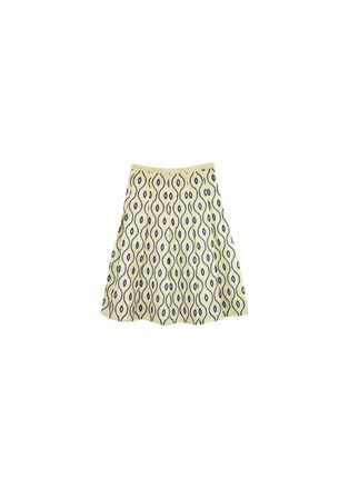 Marni Ivory & blue cutwork embroidered skirt Size S