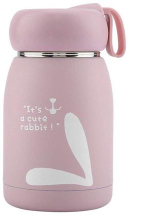 OEM Vaso T&eacute;rmico Con Estampado De Conejo Y Funci&oacute;n Termo - Antifugas - Botella Deportiva Isot&eacute;rmica - Rosa - 320 Ml