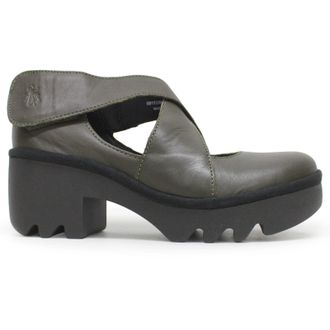 FLY London TOGO533FLY Dublin Leather Womens Heels Shoes - Military - Size:UK 8
