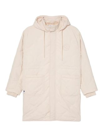 Chocoolate logo-embroidered coat - women - Polyester/Polyester/Nylon - S - Neutrals