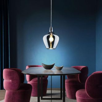 Nowa Lampada a sospensione a led in vetro fumé lampada a sospensione lampada da tavolo da pranzo lampada da soggiorno, 7W 806lm bianco caldo, DxH 22 x 150