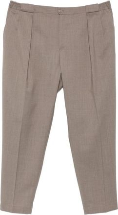 BRIGLIA 1949 Bruine Geplooide Voorkant Rechte Pijp Broek - Heren - Slim Fit Broeken - Bruin - M - Broeken