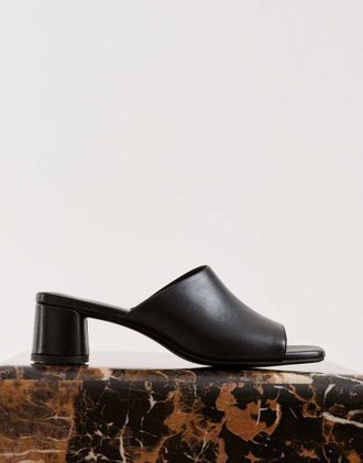 Vagabond Shoemakers - Piper - Sabot in pelle neri con tacco-Nero