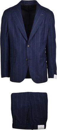 Eleventy Heren, Pakken, Blauw, Maat: 2XL Zijde