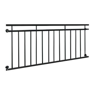 ECD Germany Ecd Germany - Ringhiera Balcone Francese 184 x 90 cm Nero Opaco e Grezzo Acciaio Verniciato a Polvere Supporto Finestra Inferriata Griglia Balaustra