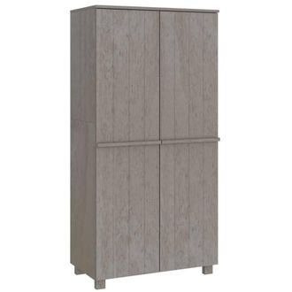 Berkfield Home Wardrobe HAMAR Light Grey 89x50x180 cm Solid Wood Pine | Size: 89 x 50 x 180 cm