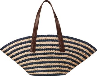 Cesta Collective Large Raffia Taco Tote in Navy Breton at Nordstrom