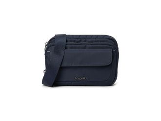 Baggallini Modern Double Zip Crossbody Cross Body Womens Handbags French Navy Twill, Nylon