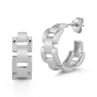 Glaze Jewelry Sterling Silver Bold Link Hoops