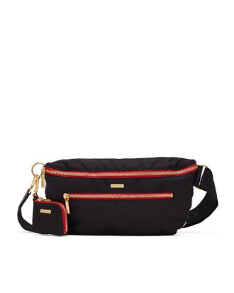 Hammitt Hammitt Charles Crossbody Black Nylon Gold Red Zip Lrg