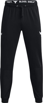 Under Armour Mens Project Rock Terry Joggers, Black / White - 002, 3X-Large
