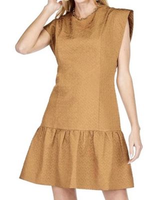 Jade Yoga Flutter Sleeve Dress In Cafe