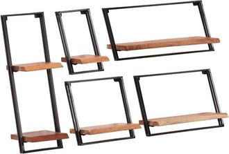 vidaXL Wall Shelves 5 pcs Solid Wood Acacia Vidaxl