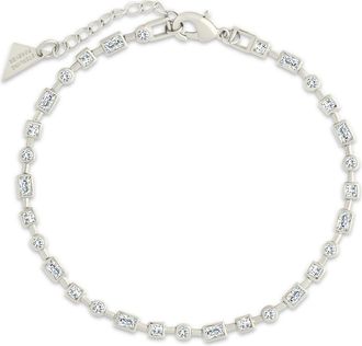 Sterling Forever Camden CZ Staggered Tennis Bracelet