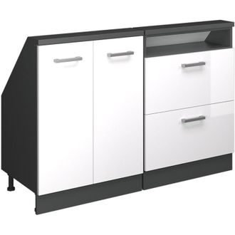 Vicco Armadio mansarda Rion, Antracite/bianco lucido, Set di 2, Vicco
