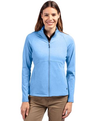 Cutter & Buck Adapt Eco Knit Heather Recycled Womens Full Zip