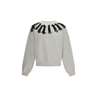 Palm Angels White Cotton Mens Sweatshirt