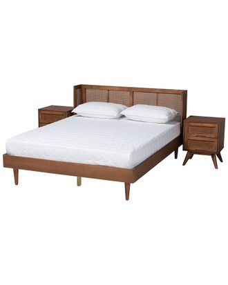 Baxton Studio Rina Mid-Century Modern 3-Piece Bedroom Set