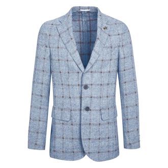 Pal Zileri Gekreid Blazer - Heren - Jassen - Blauw - Maat: 2XL Leer
