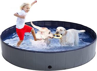 OEM Piscina Grande Para Perros De 120 X 30 Cm, Plegable, Antideslizante, Resistente Al Desgaste, De Pvc, Port&aacute;til, Para Interior Y Exterior