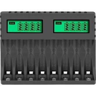 OEM Cargador De Bater&iacute;as Inteligente De 8 Ranuras Con Pantalla Lcd Para Bater&iacute;as Recargables Aa/aaa Nicd Nimh, Cargador De Bater&iacute;as Aa Aaa