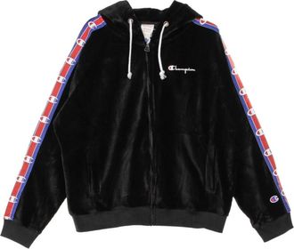 Champion Zwarte Hoodie met Rits - Dames - Vesten met rits - Zwart - L - Katoen - Hoodies & sweatvesten