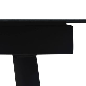 Berkfield Home Modern Garden Dining Table Black 150x80x74 cm Steel & Glass | Size: 150 x 80 x 74 cm