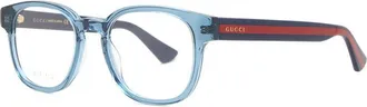 Gucci GG0927O006 Transparent Blue Round Full Rim Eyeglasses - Blue