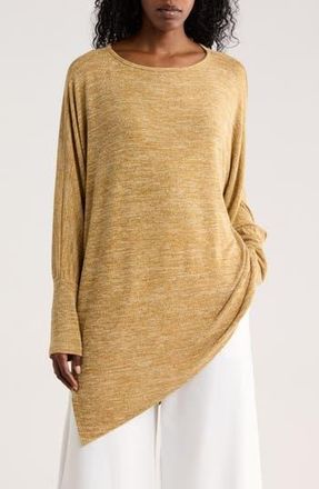 Patrizia Luca Long Sleeve Asymmetrical Hem Tunic Knit Top in Mustard at Nordstrom Rack, Size X-Small
