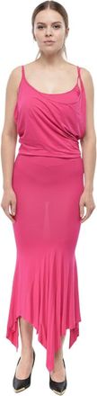 The Attico Pink Cowl Neck Midi Dress