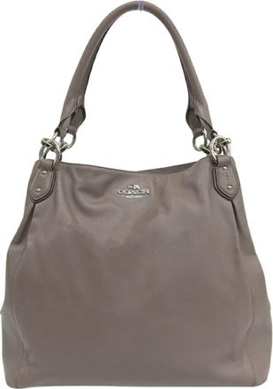 Coach Grayish Leather Handbag Shoulder Bag Tote Bag (Pre-Owned)