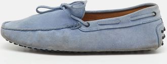 Tod's Tods Blue Suede Slip On Loafers